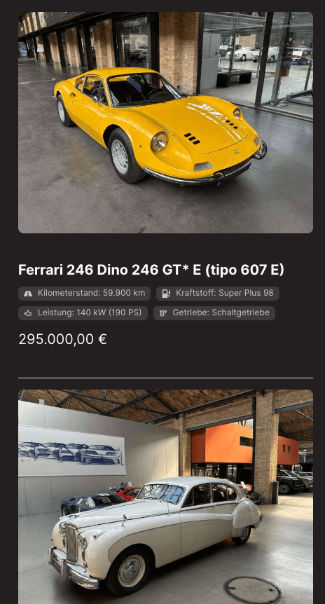 AutoScout24 Listing-Template für die mobile Ansicht untereinander gestaltet